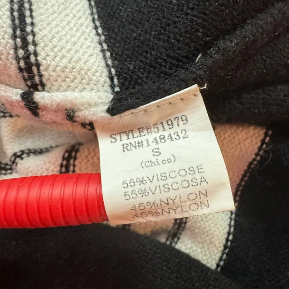 Staccato Striped Black and White Sweater Size Small - Picture 7 of 9